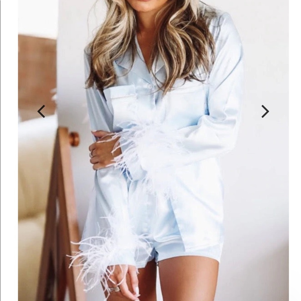 Slumber Party Pajamas Short Set Light Blue